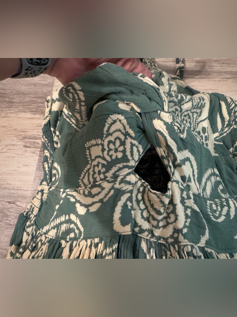 Angie Teal/green and Cream Floral Maxi Dress - Picture 4 of 8